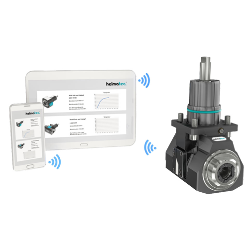 live tool with sensor unit heimatec.icosen and the tablet to show how data can be trasnfered