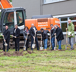 Ground-breaking ceremony for company expansion (additional production hall)